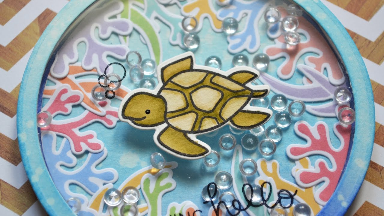 UNDER THE SEA CARD SERIES w/ Lawn Fawn || Waving Hello || Shaker card