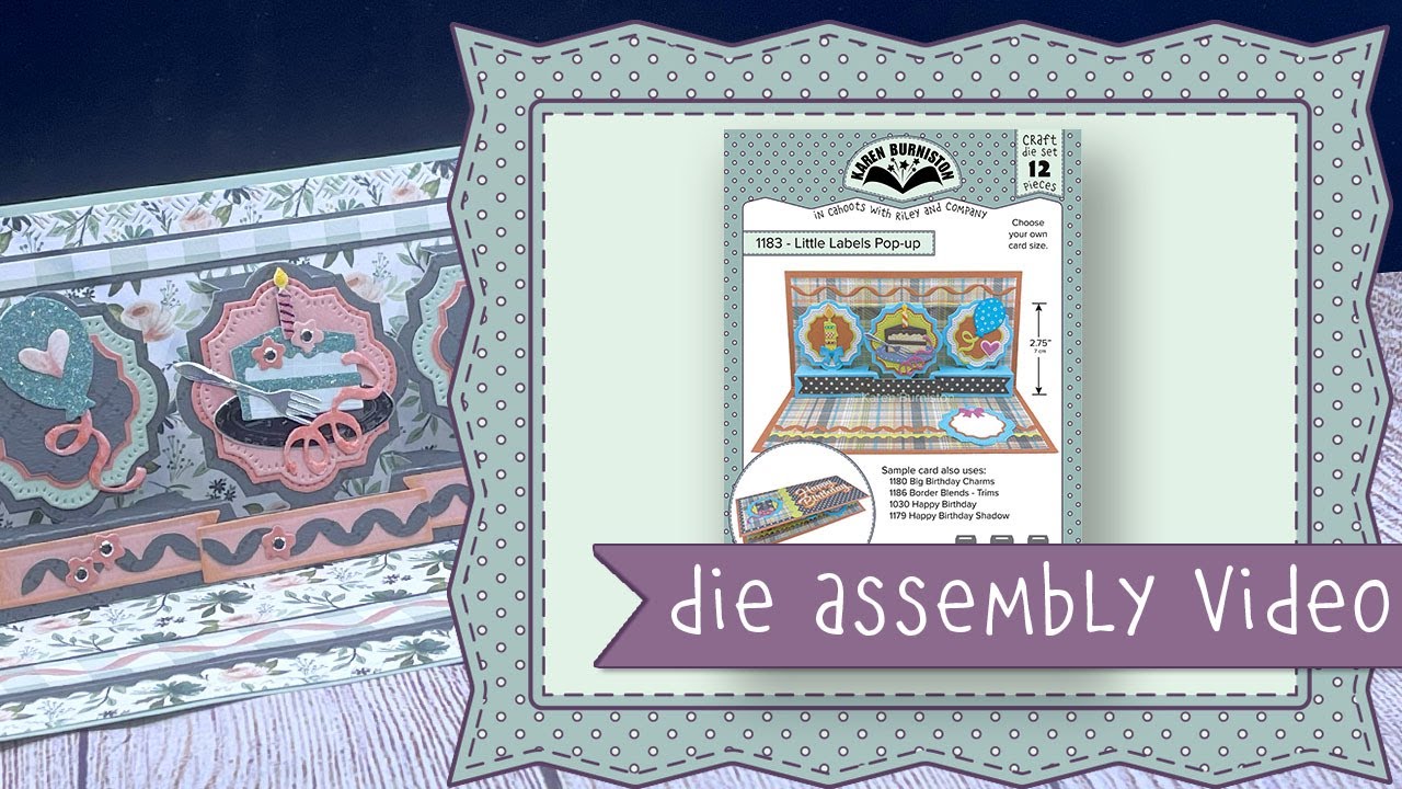 Набор штампов Karen Burniston Die Set 1183 Little Labels Pop-up Assembly