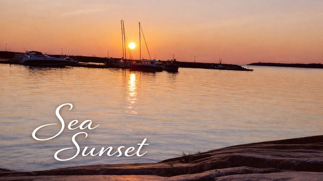 8 Hours Sea Sunset Ambience 🌅 Gentle Sea Waves & Distant Seagulls