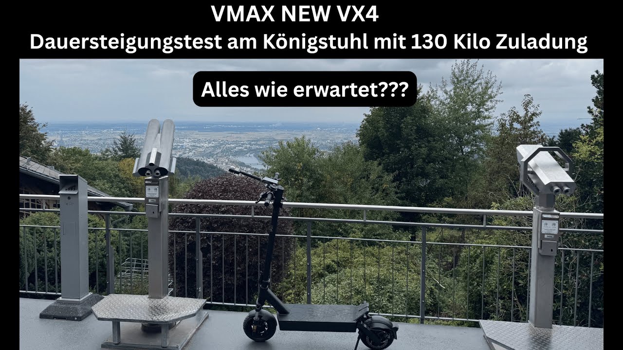 VMAX NEW VX4 - Dauersteigungstest am Königstuhl mit 130 Kilo Zuladung