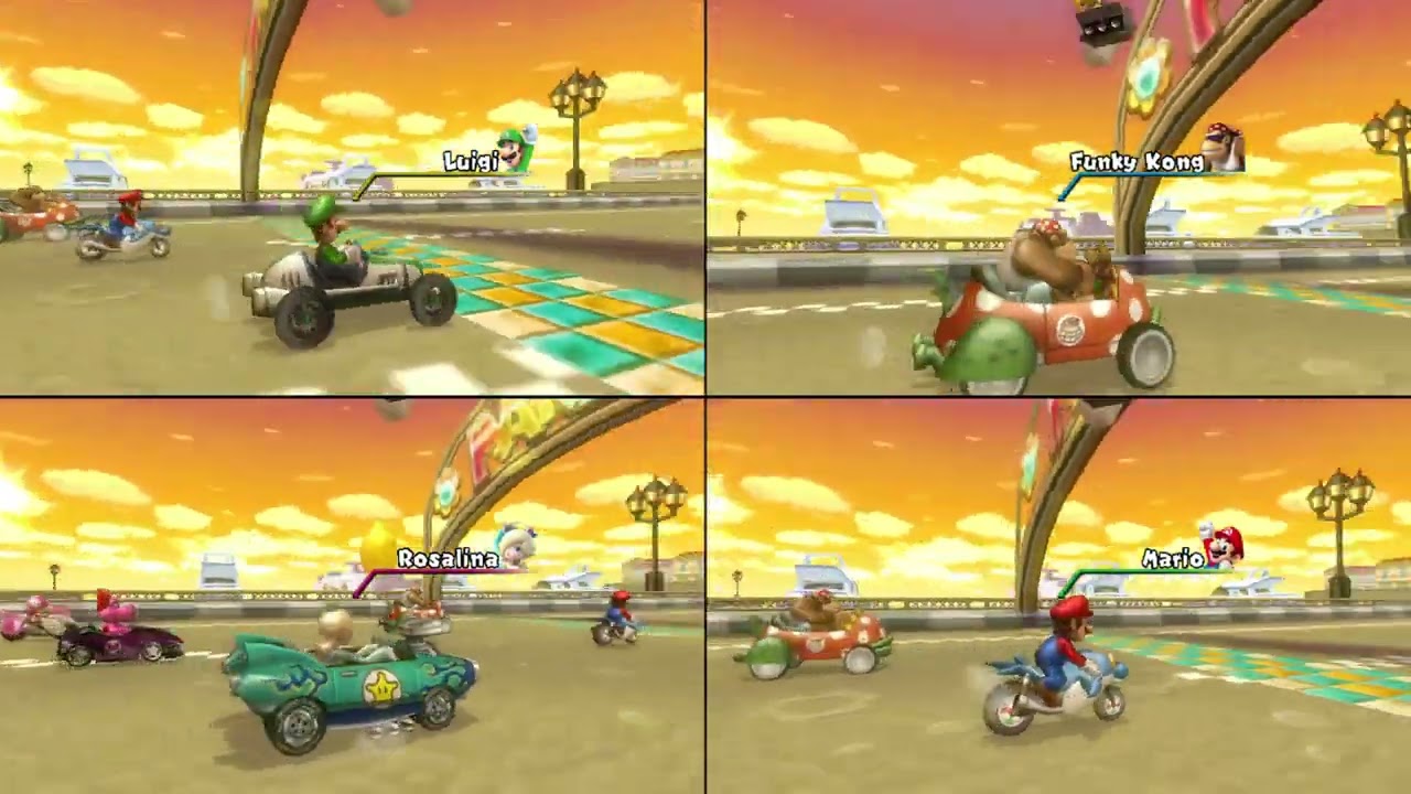 Mario Kart Wii ✦ 4 Players #404 (3 Tracks) 150cc