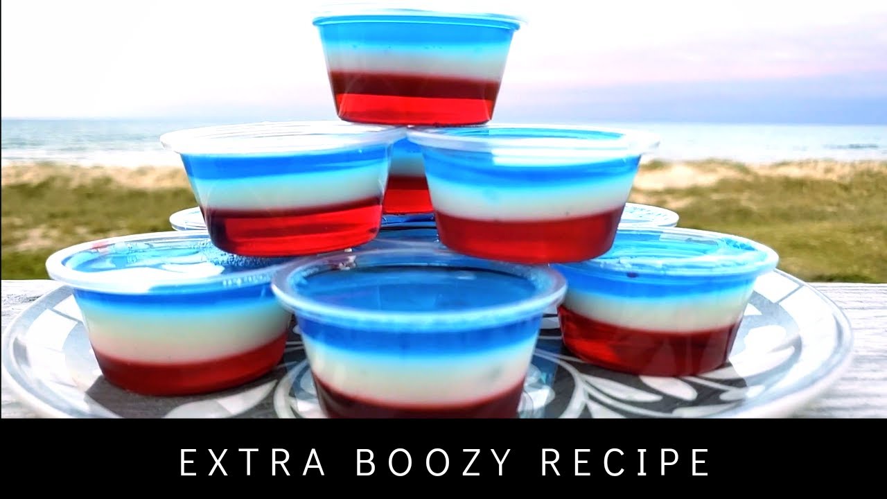 HOW TO MAKE RED WHITE AND BLUE JELLO SHOTS - With Vodka Rum and Liqueurs [Easy Recipe]