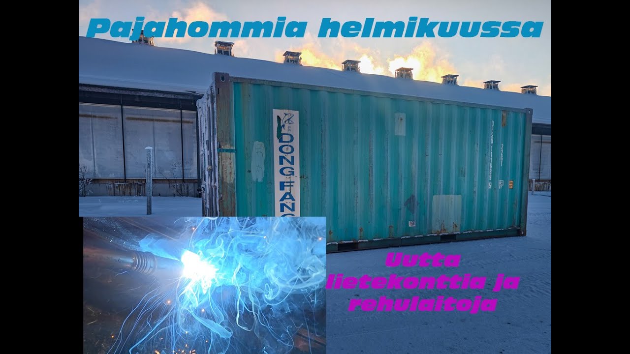 Kahtotaan millainen kontti tuli ostettua lietteensiirtoon, pajalla rehulaitoja hitsailtu