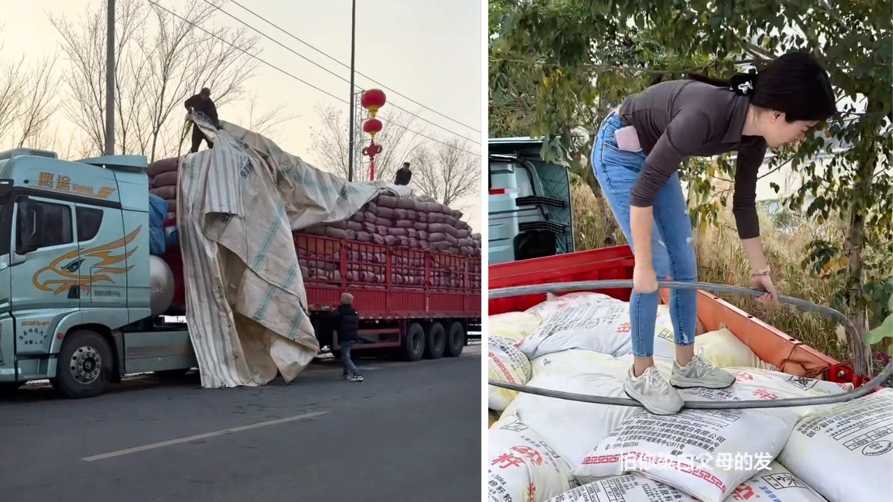 Водитель грузовика Даён перевозит огромный груз удобрений на дальнем маршруте в провинцию Фуцзянь.