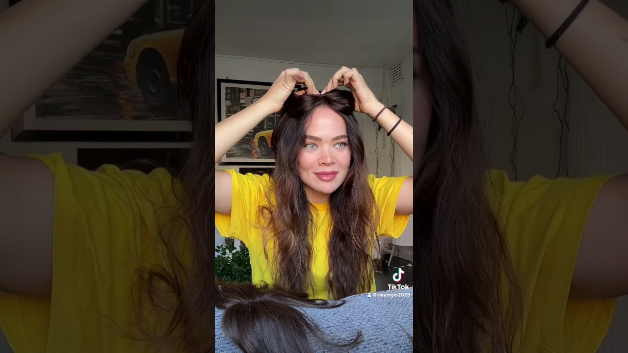 Trying on Hair Toppers to camouflage Grey Roots 