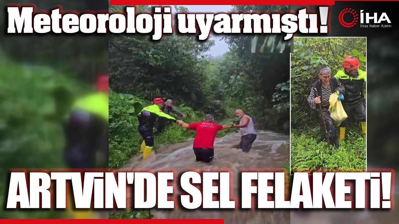 Artvin'de Sağanak Yağış Etkili Oldu, Vatandaşlar Zor Anlar Yaşadı