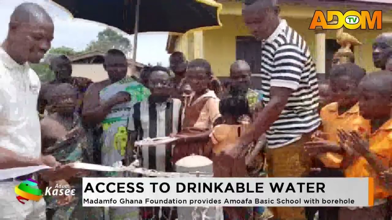 Access To Drinkable Water: Madamfo Ghana Foundation provides Amoafo Basic School with borehole