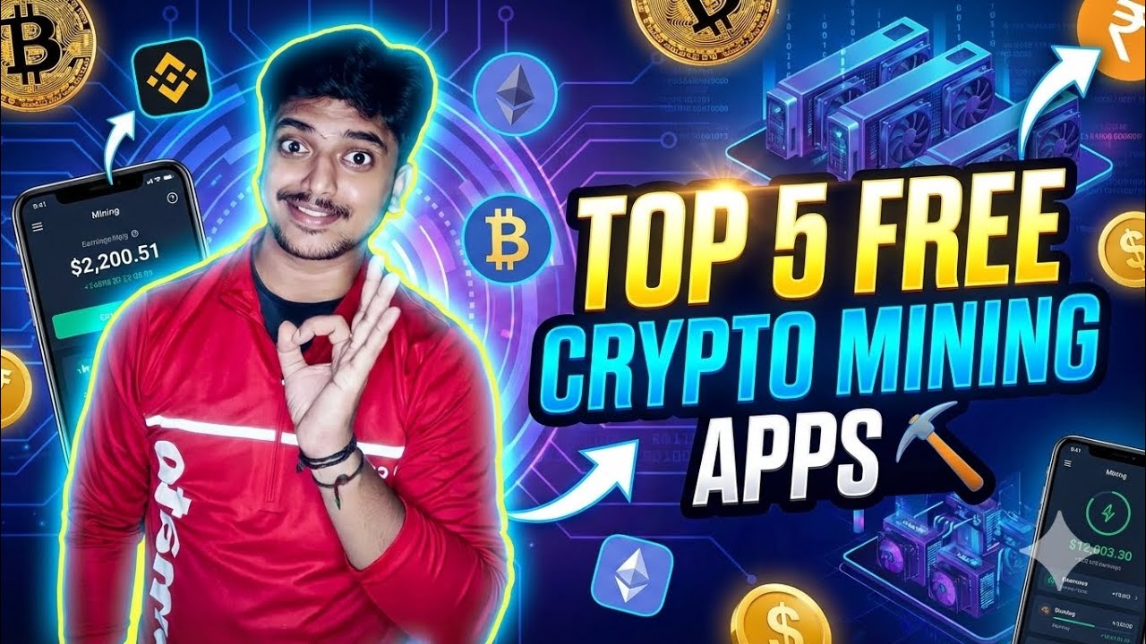 Top5 free crypto mining apps telugu 2026 how to join free mining apps how to withdraw free crypto