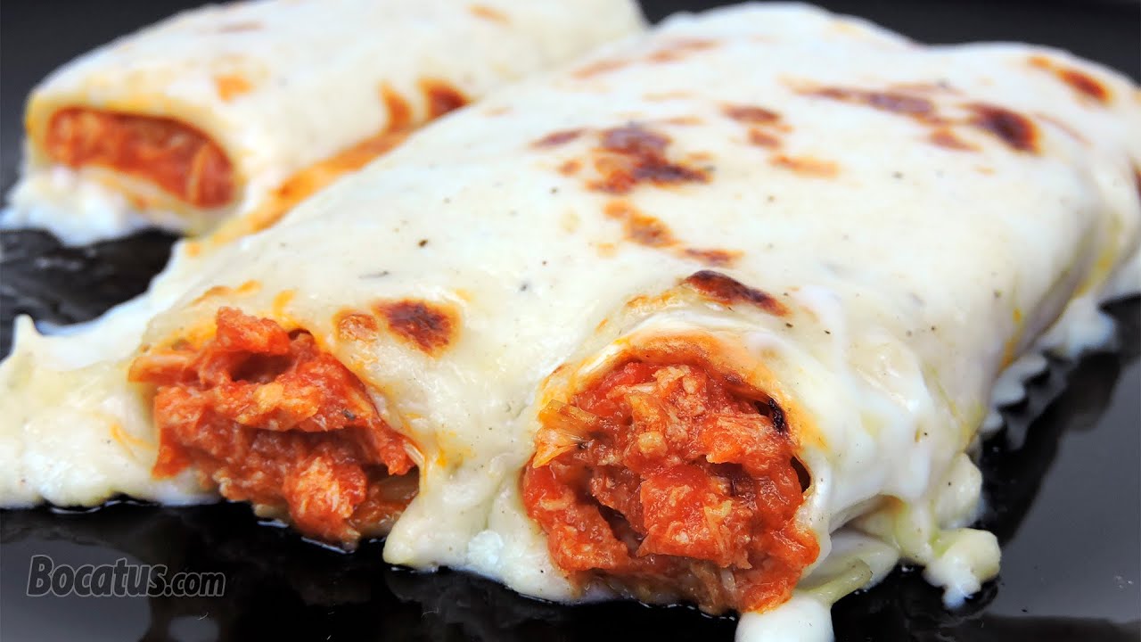 Canelones de atún con tomate (y bechamel)