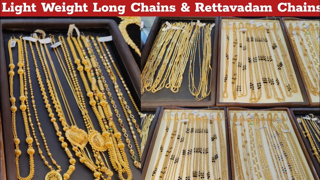Light Weight Rettavadam & Long Chains for Dailywear 12 Grams Onwards Gold Long Chains from NSK