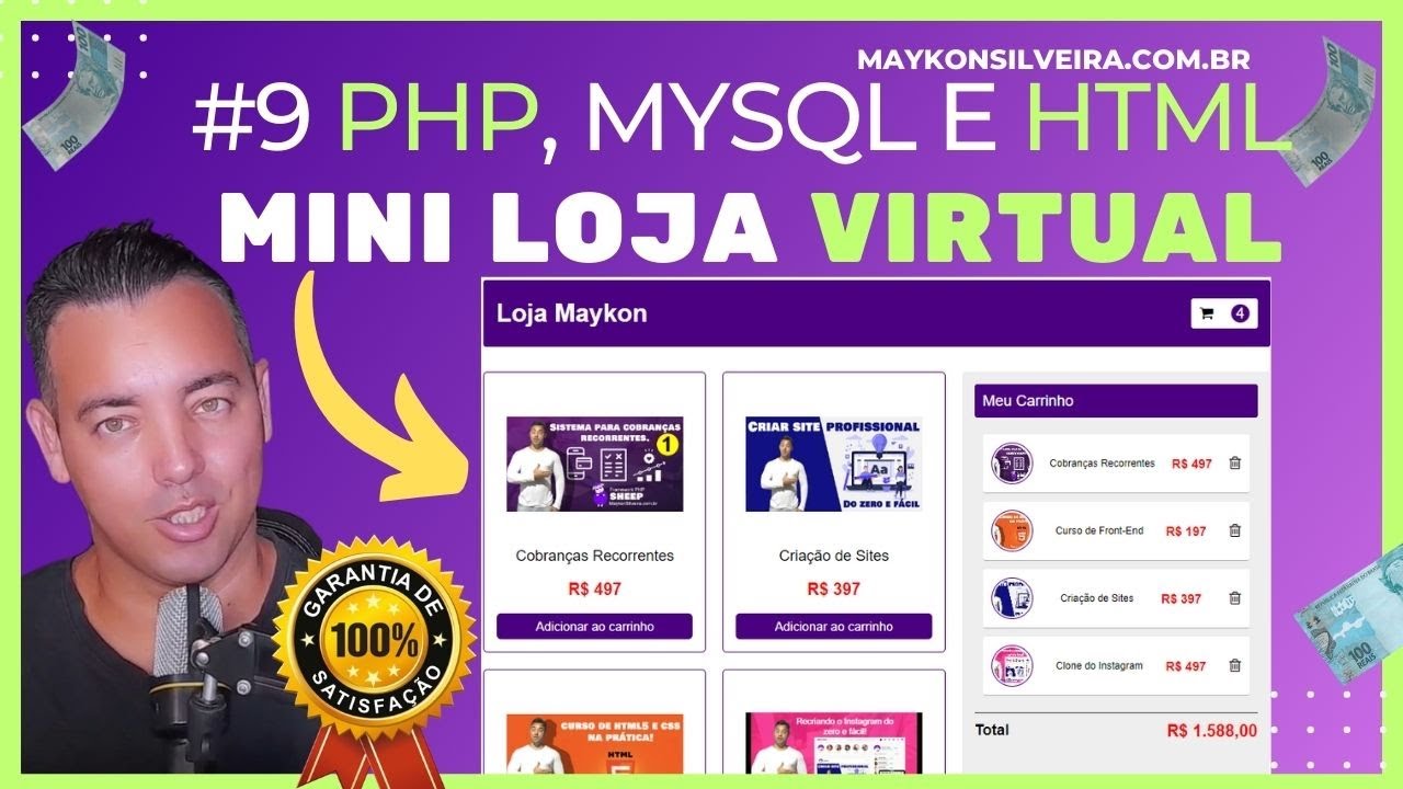 COMO CRIAR UMA MINI LOJA VIRTUAL COM PHP, MYSQL, HTML E CSS - MAYKON SILVEIRA