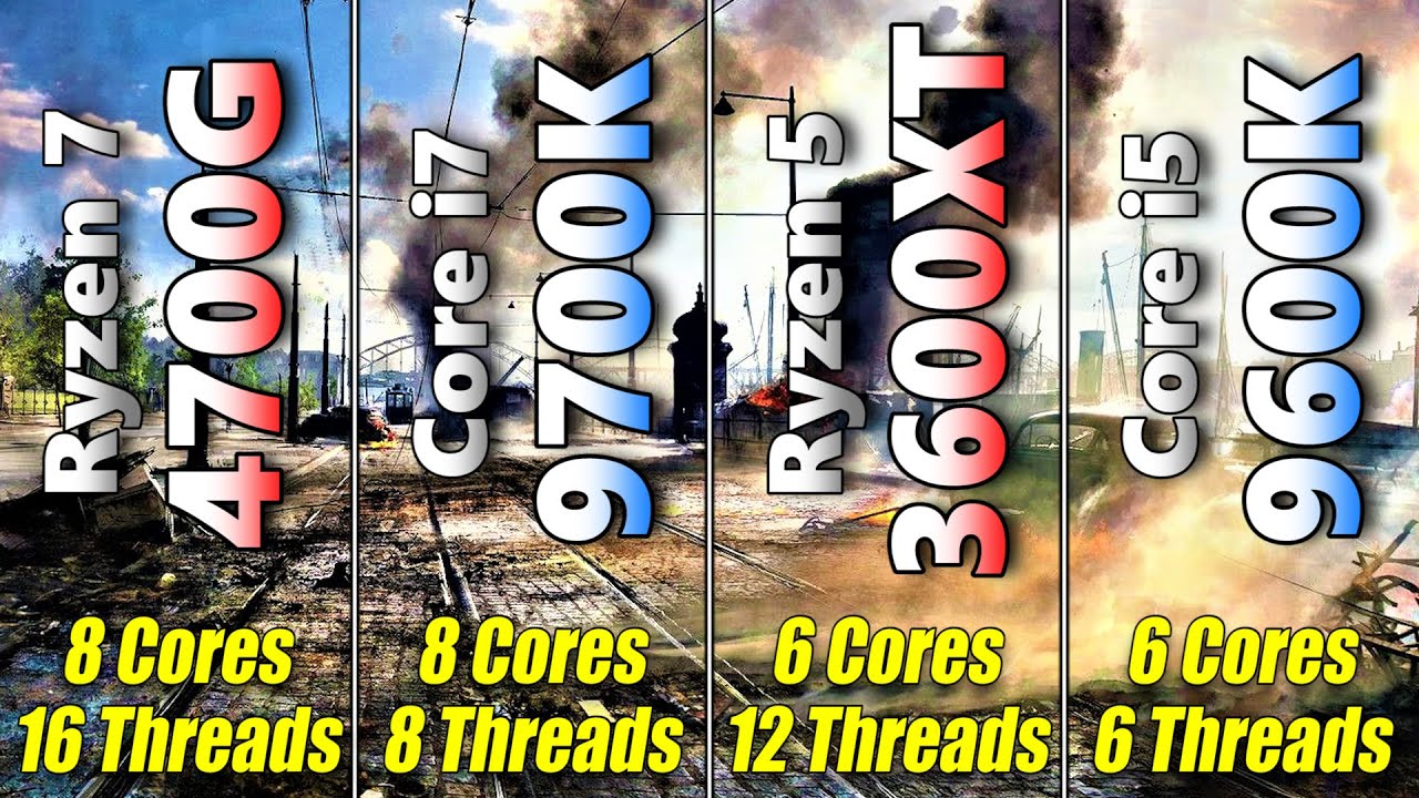 Ryzen 7 4700G vs Core i7 9700K vs Ryzen 5 3600XT vs Core i5 9600K