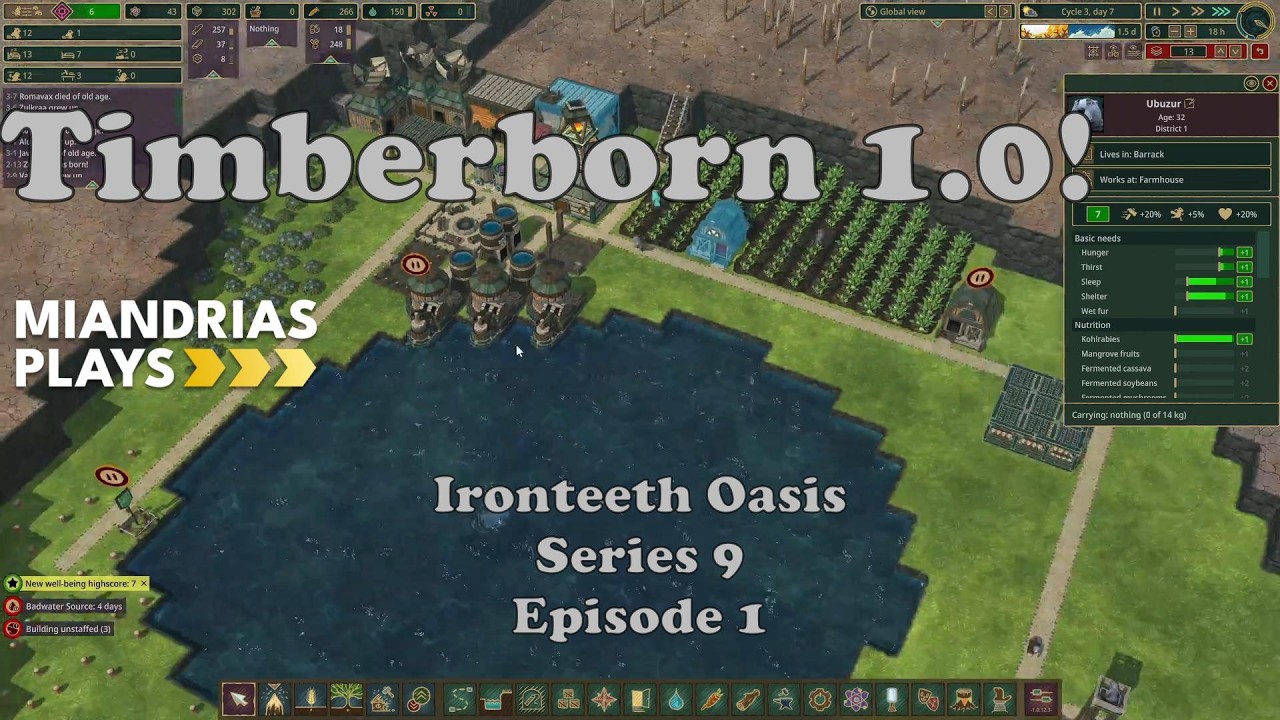 Timberborn  1.0 release! Ironteeth Oasis Series 9 Episode 1