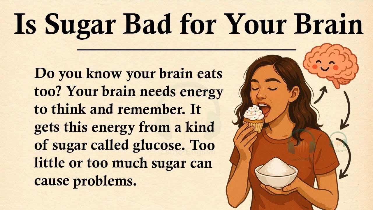 How sugar affects the brain || 🧠🍫Learn English Through Story Level 3 || Graded Reader 🎧