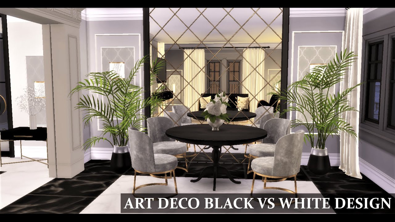 ART DECO Style: BLACK vs WHITE Interior Design 🌗🌟 II Sims 4 II CC Stop Motion Build