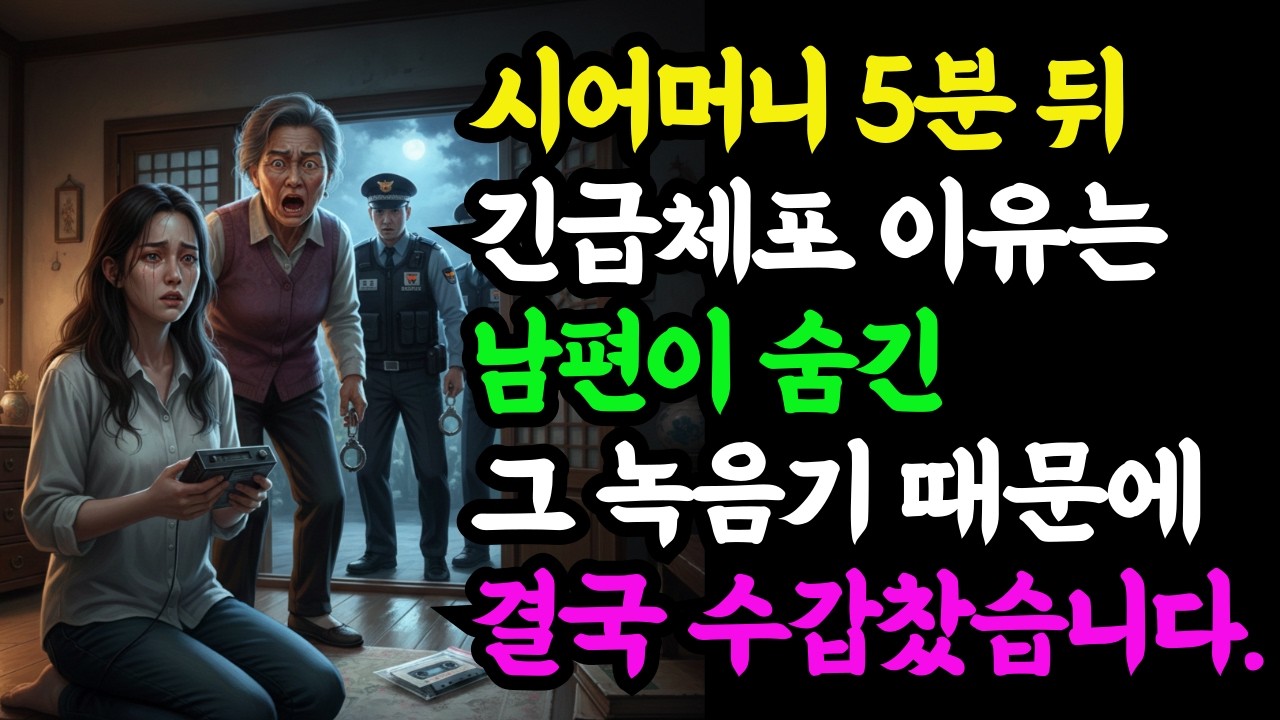 시어머니 5분뒤 긴급체포 이유는 남편이 숨긴 그 녹음기 때문에 결국 수갑 찼습니다.ㅣ인생사연ㅣ노후연애ㅣ오디오북ㅣ사연ㅣ노후이야기ㅣ결혼생활ㅣ노후사연ㅣ라디오사연