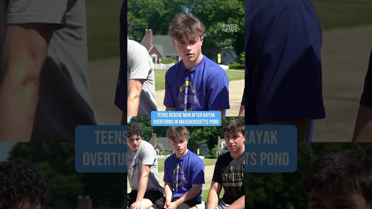 Teens rescue man after kayak overturns in Massachusetts pond