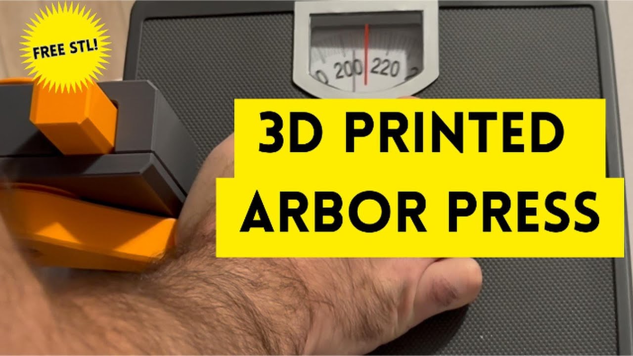 3D Printed Arbor Press 2.0 - 200lb Force! (Free STL Files)
