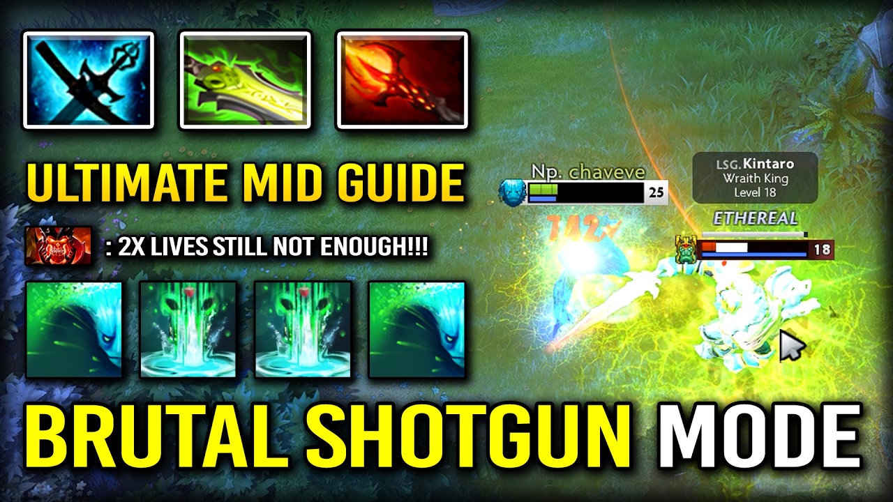 BRUTAL SHOTGUN MODE MID Guide Morphling With Ethereal Blade + LVL5 Dagon Build 7.40c DotA 2