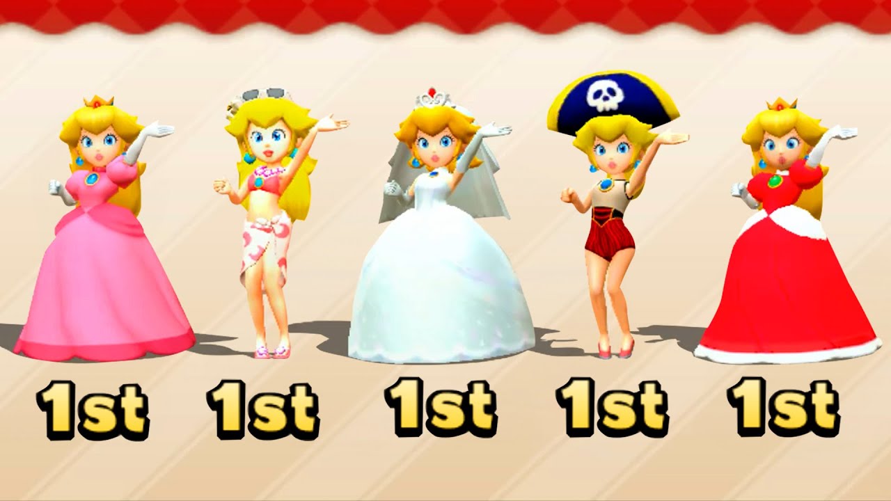 【マリオパーティ100ミニゲームコレクション】ピーチ姫の衣装すべて