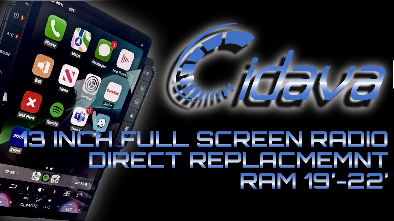 13 Inch Cidava Touch Screen Radio for Ram 19' to 22
