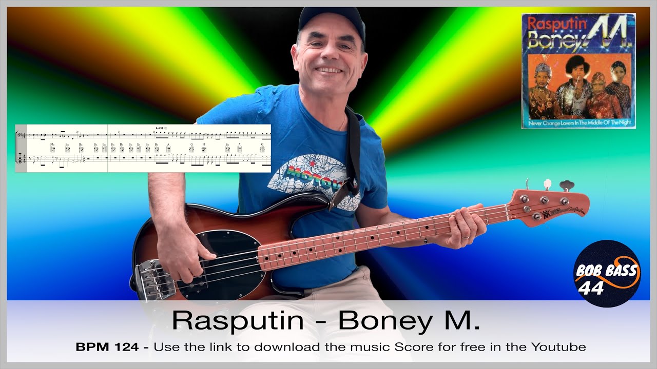 Rasputin - Boney M. - Bass guitar cover - Tabs and Score music for free