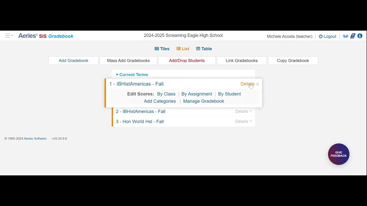 Creating Aeries Gradebooks 2024 25