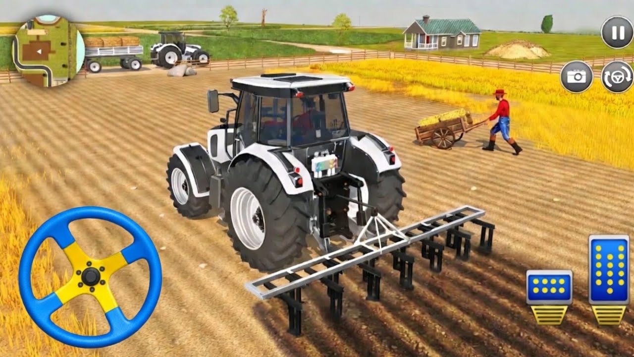 Modern Tractor Farming Driving Simulator 3D - village tractor driving simulator farming Gameplay
