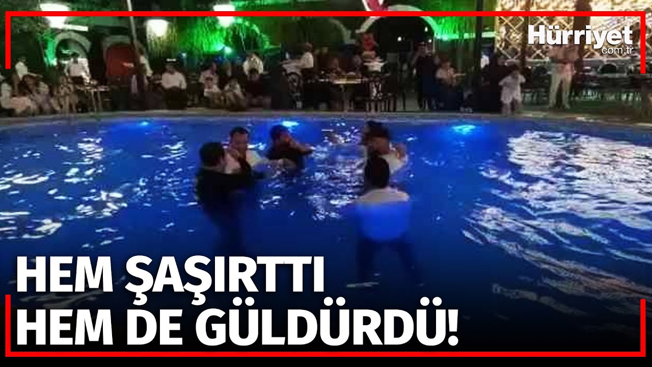 Damadı Havuza Attılar... Suda Çiftetelli Oynadılar!