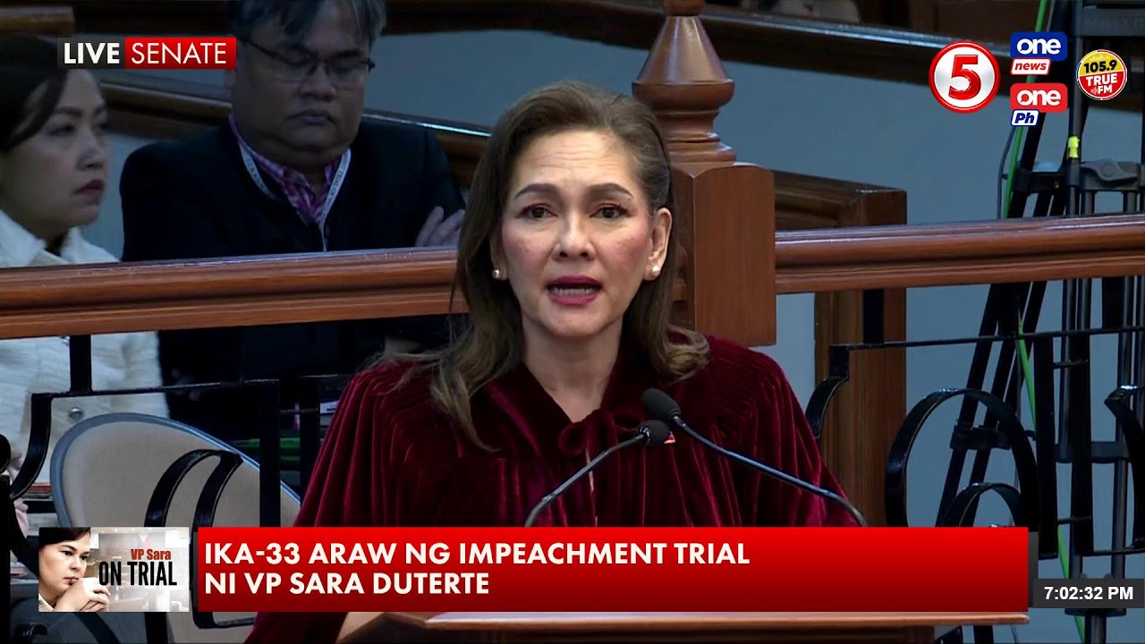 LIVE | Impeachment hearing of VP Sara Duterte - Day 33 #VPSaraonTrial (October 5, 2026)