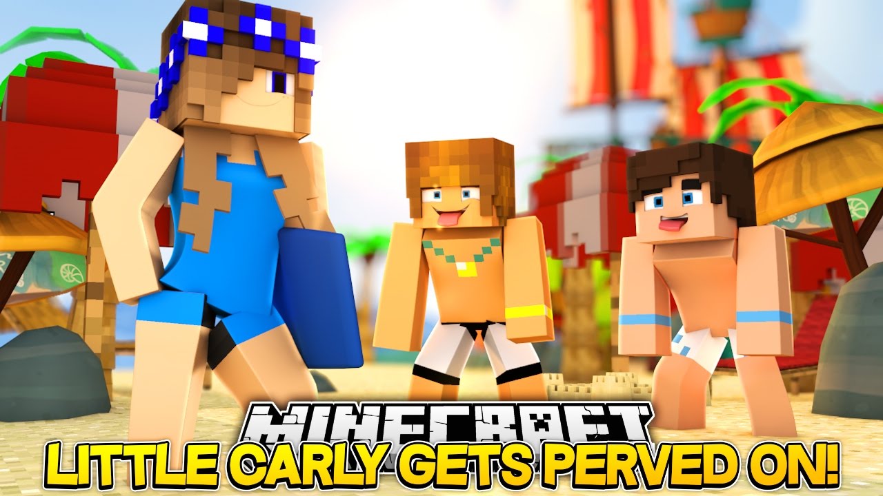 Minecraft Little Carly-SWIMMING POOL PSYCHO STALKS CARLY!!