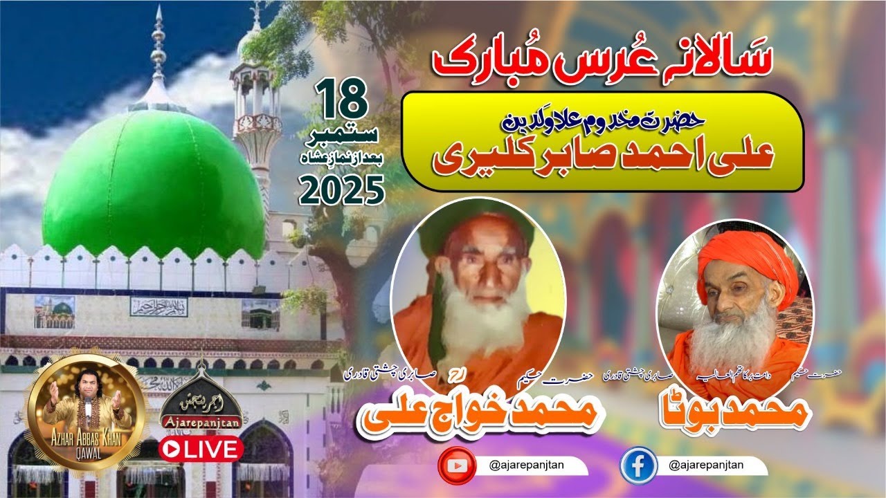 Mehfil-e-Sama Live | Urs Ali Ahmad Sabr Kaliyari | Haji Azhar Abbas Qawwal | Ajarepanjtan