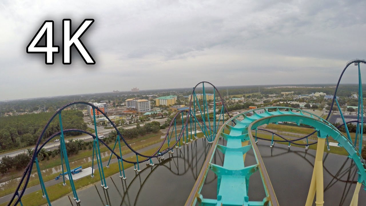 Kraken front seat on-ride 4K POV SeaWorld Orlando