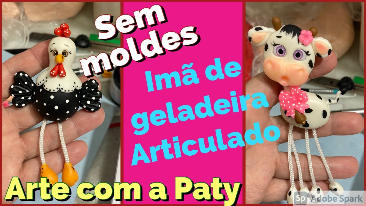 Imãs de geladeira articulado /Arte com a Paty Biscuit