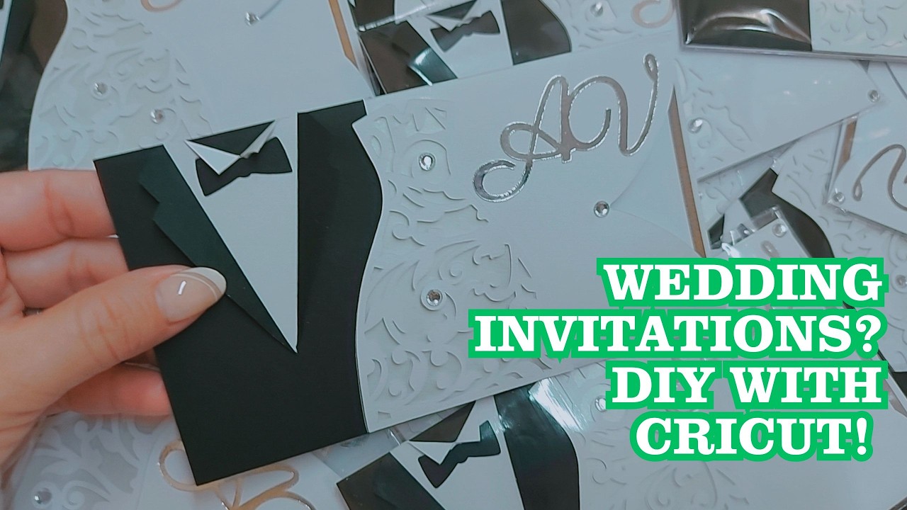 Свадебные приглашения своими руками с помощью режущего плоттера Cricut. Файл Cameo с силуэтами же...