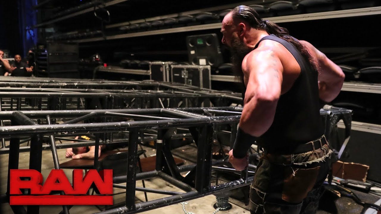 Braun Strowman pulls part of the Raw set down on top of Kane and Brock Lesnar: Raw, Jan. 8, 2018