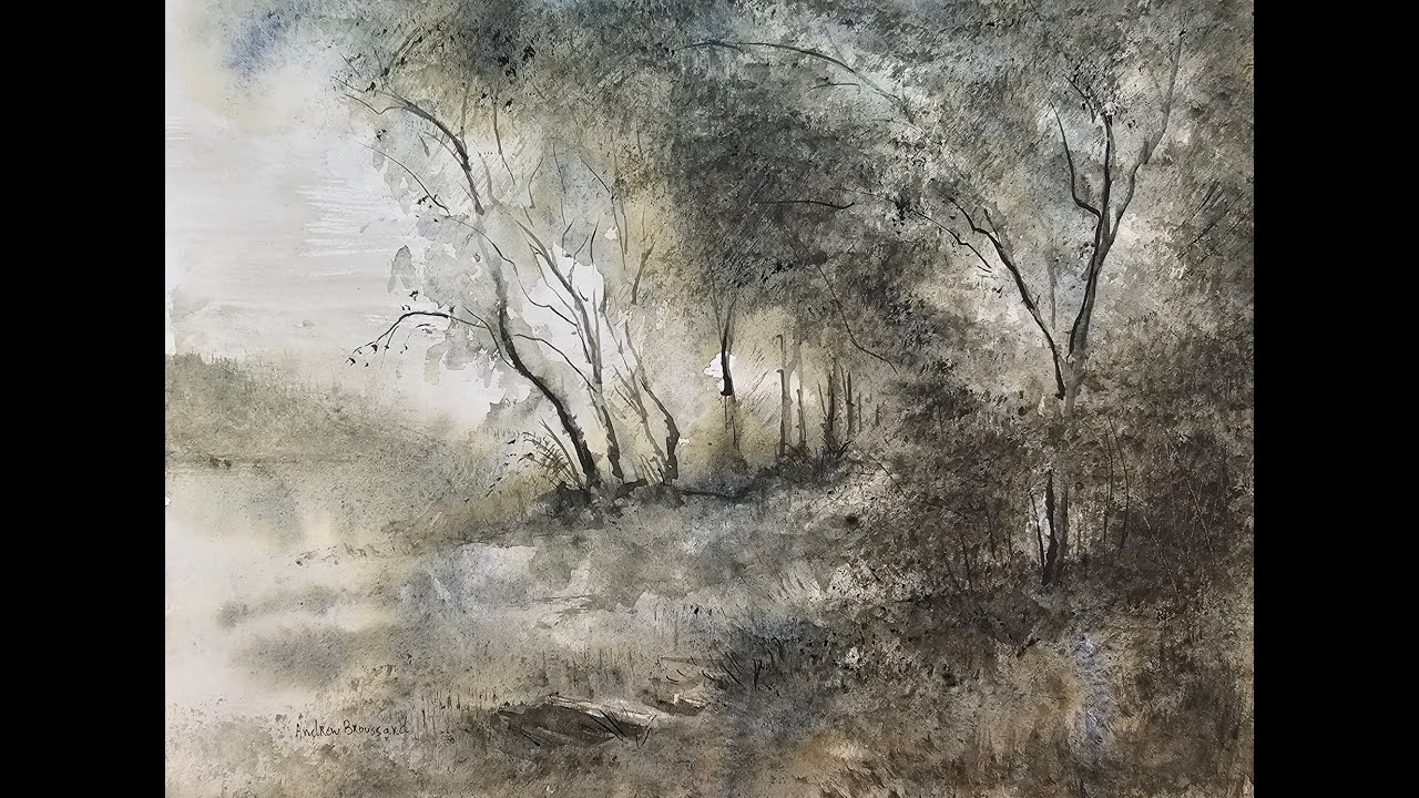 #danielsmithwatercolors  Undersea Green Tonalist Watercolor Landscape @meedenarts 100% Hot Cotton