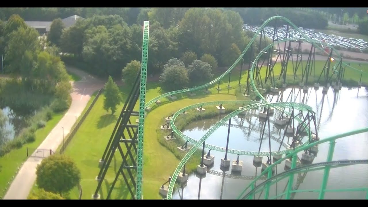 Goliath : Walibi : Onride : Steel  Mega rollercoaster : Themapark : Holland [HD]