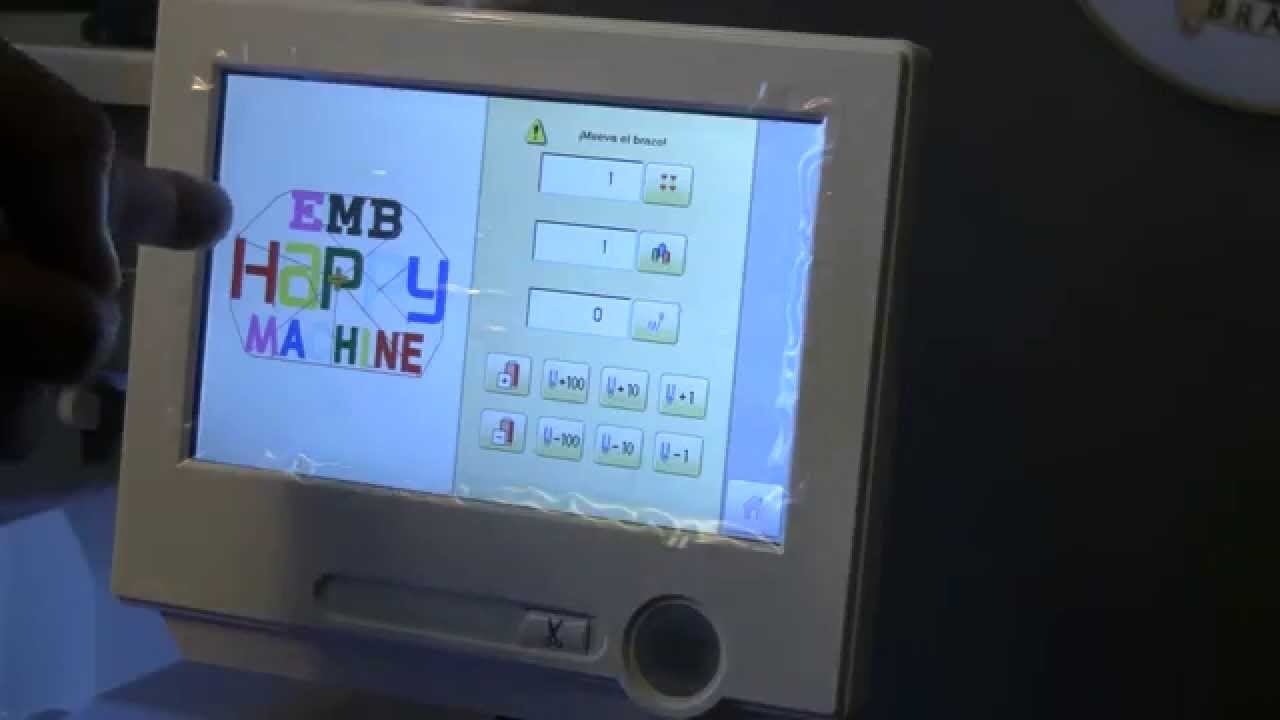 Instruccion Bordadora HAPPY - Pantalla Principal con personalizacion