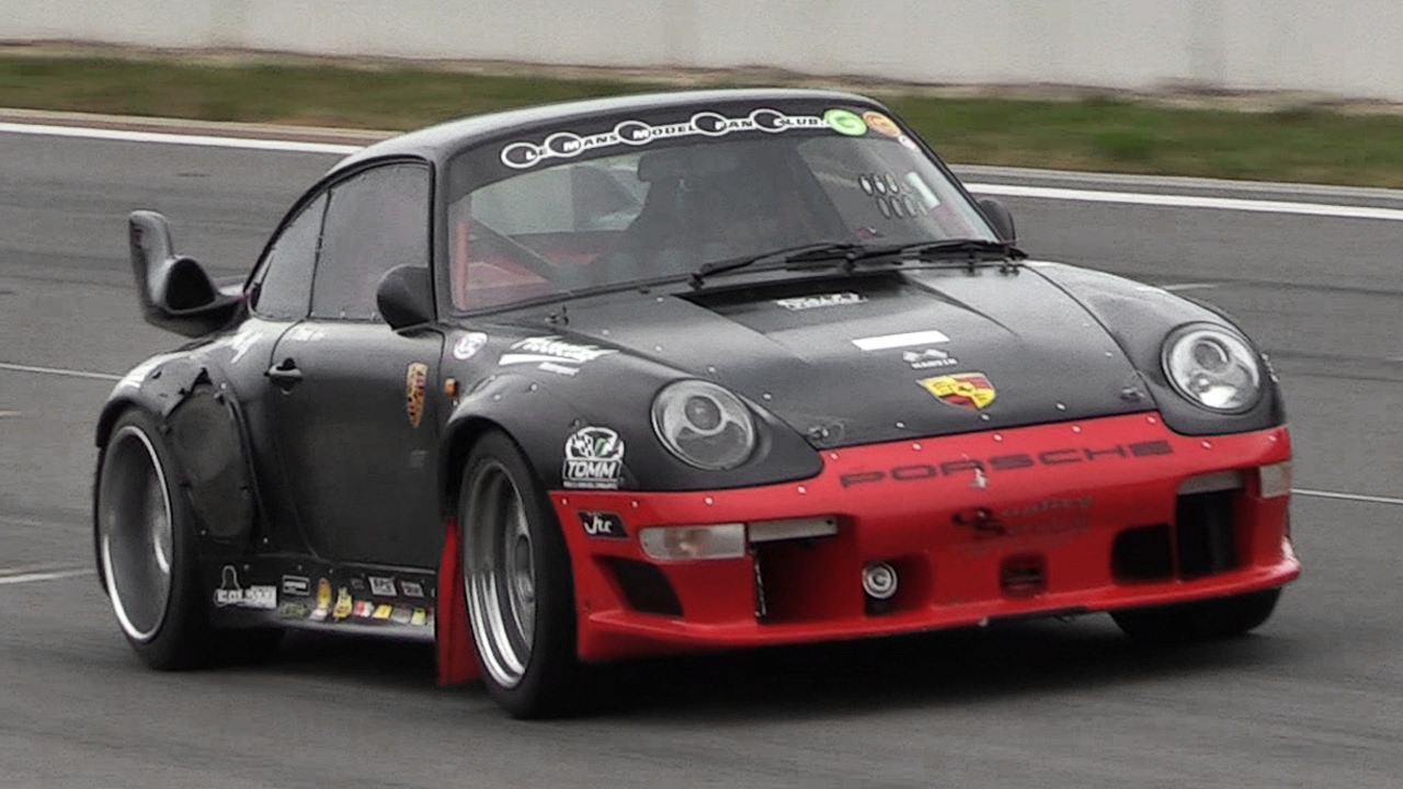 Modified Porsche 993 Turbo w/ GT2 Body Accelerations & Drag Racing!