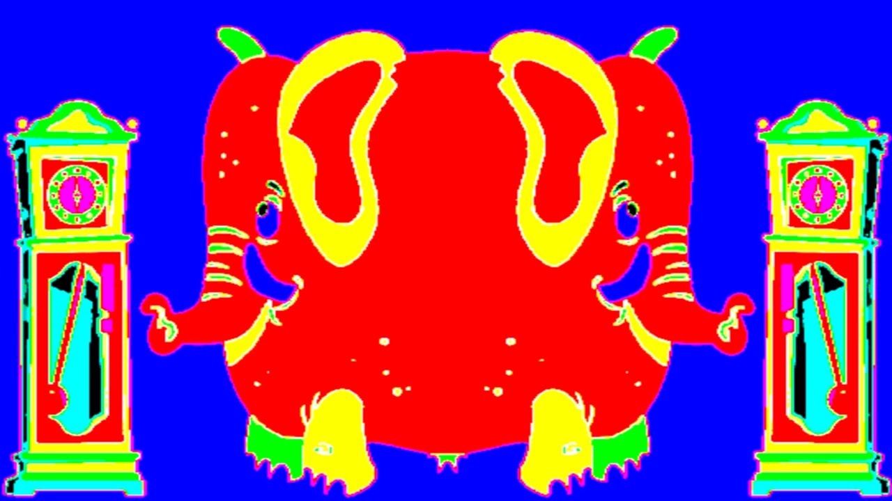 SUPER WEIRD AND COLORFUL ELEPHANT ON HICKORY DICKORY DOCK ( ALL MIRROR +RANDOM FX )