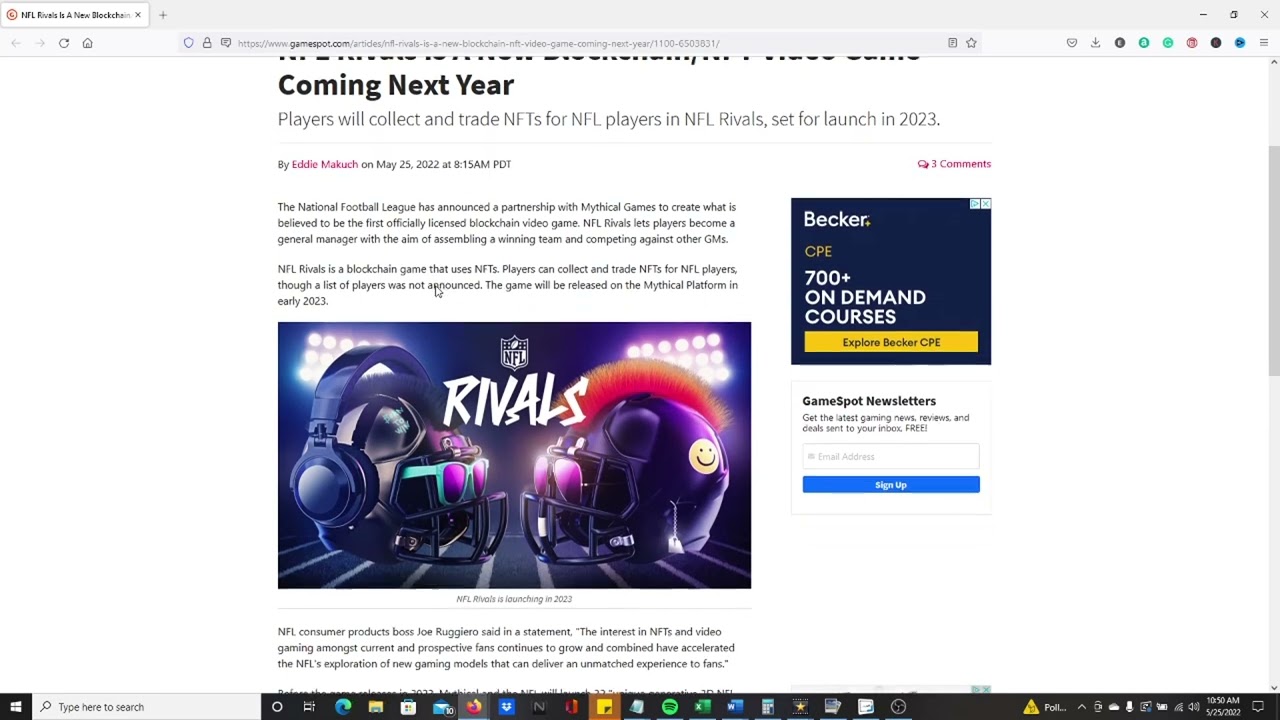 CRYPTO and NFL RIVALS COMING SOON... NFT GAMING!!!