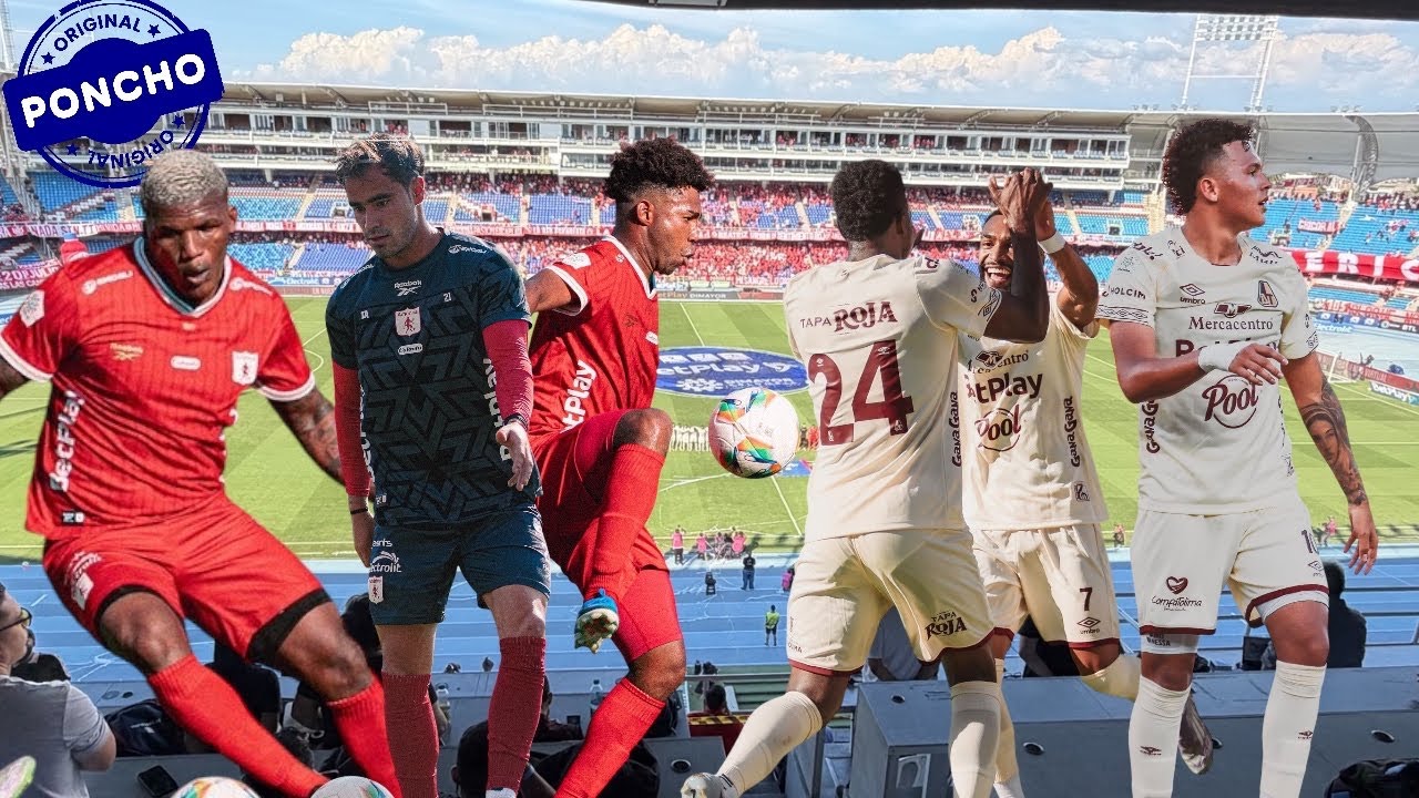 Empate a 1 gol entre #americadecali y #deportestolima, Zona Mixta Escarlata y Pijao en el 🏟️Pascual.