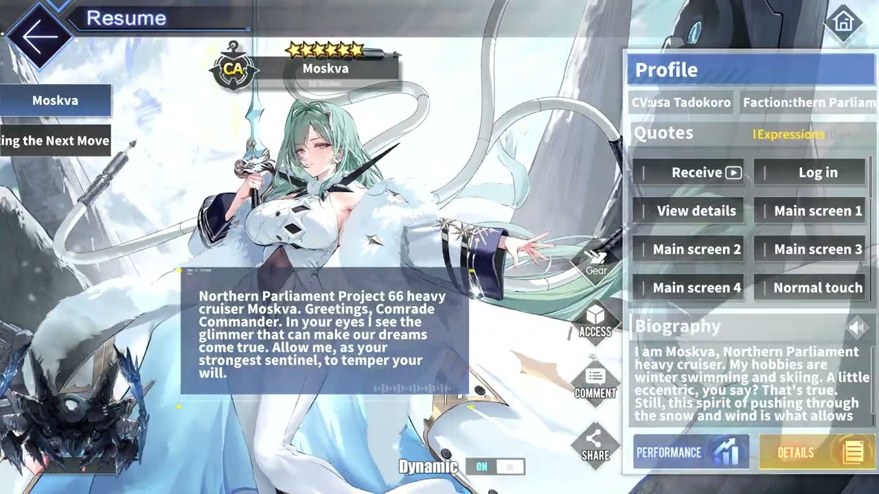 Azur Lane: SN Moskva Receive Animation
