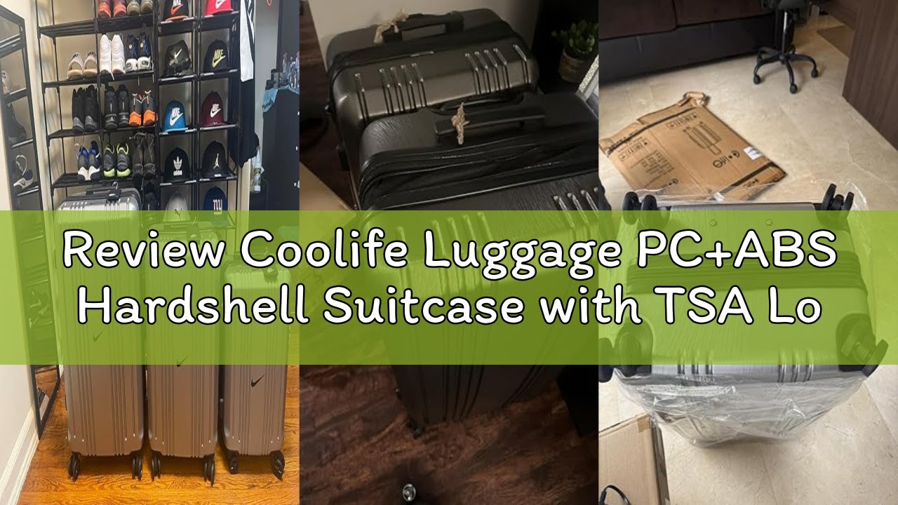 Review Coolife Luggage PC+ABS Hardshell Suitcase with TSA Lock, Spinner Carry On Lightweight (orange