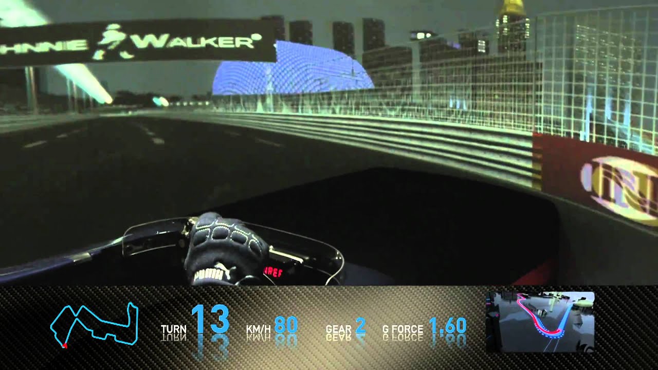 F1 Track Simulator - Mark Webber in Singapore