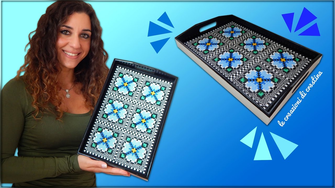 DIY Vassoio con Perline HAMA BEADS/PYSSLA - Fantasia Fiori - Tutorial Festa della Mamma
