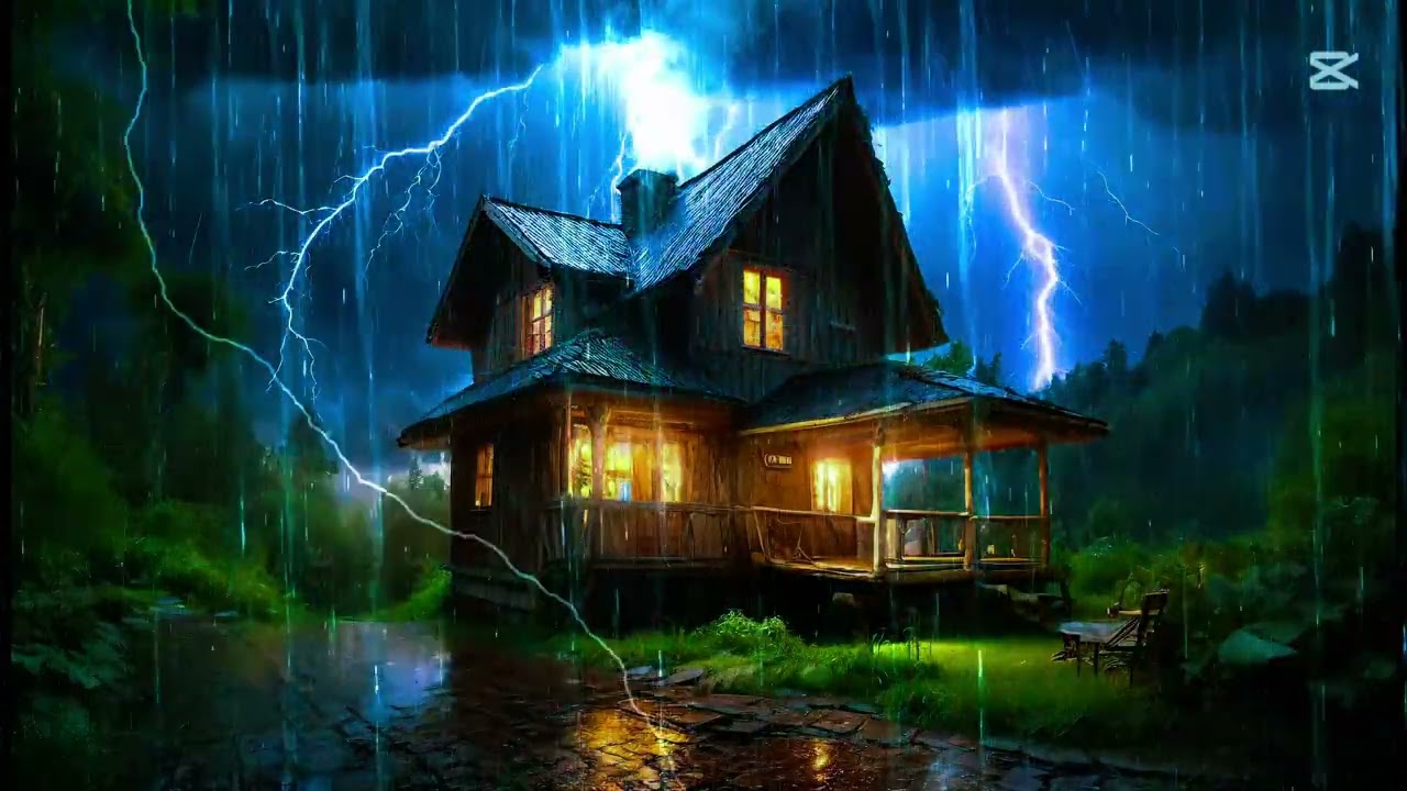 Relaxing Rain, Heavy Thunderstorm Sounds, Thunder & Lightning Ambience for Sleep, Asmr, Sleep, Rain