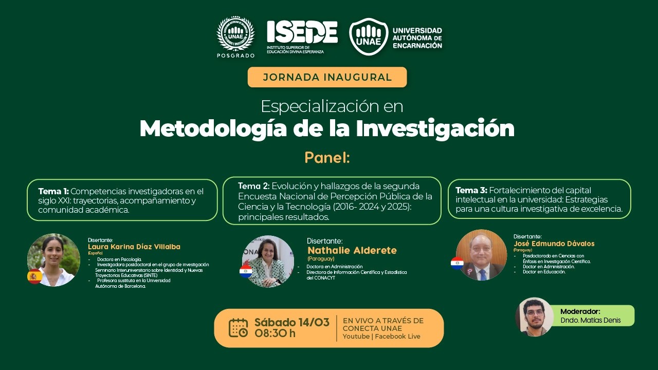 Jornada inaugural internacional del Especialización en Metodología de la Investigación del ISEDE