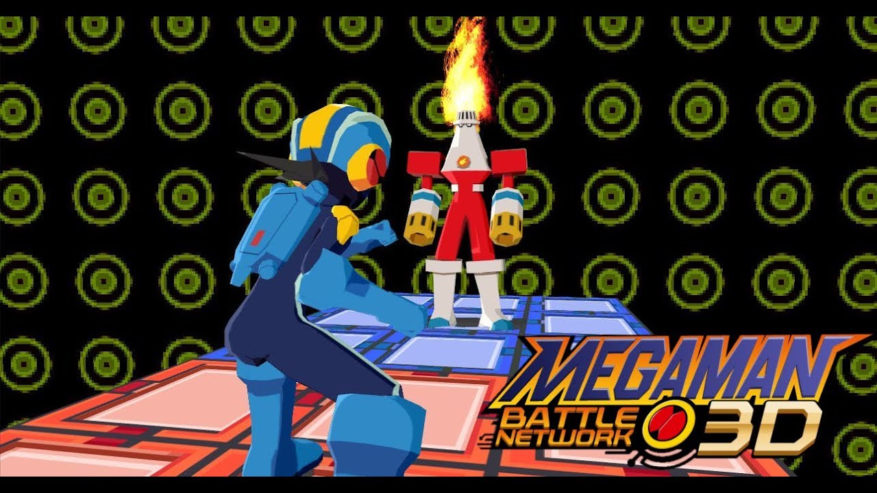Mega Man Battle Network 3D - Vs. Fire Man EXE Gameplay Footage